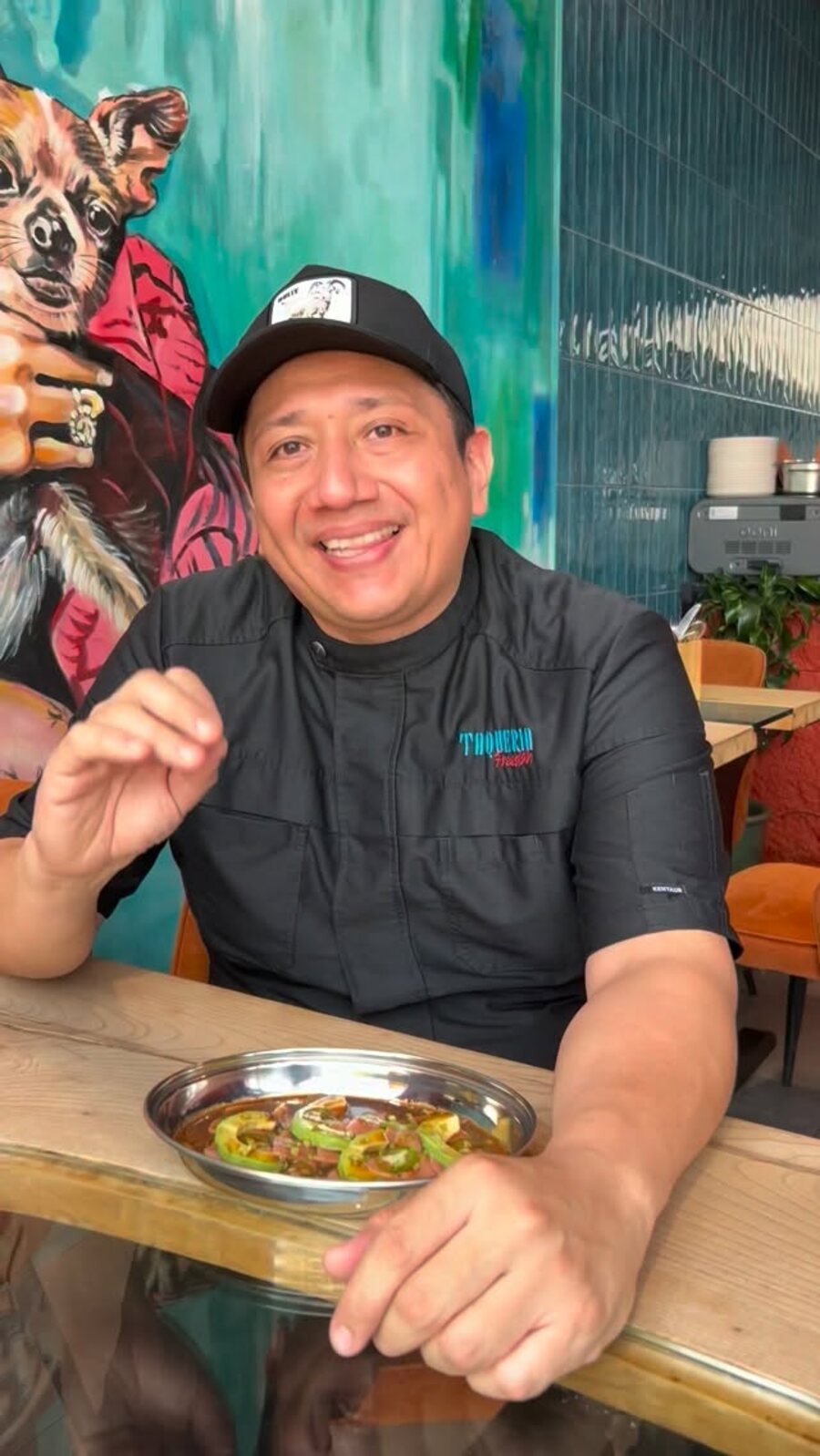 The chef at the counter
